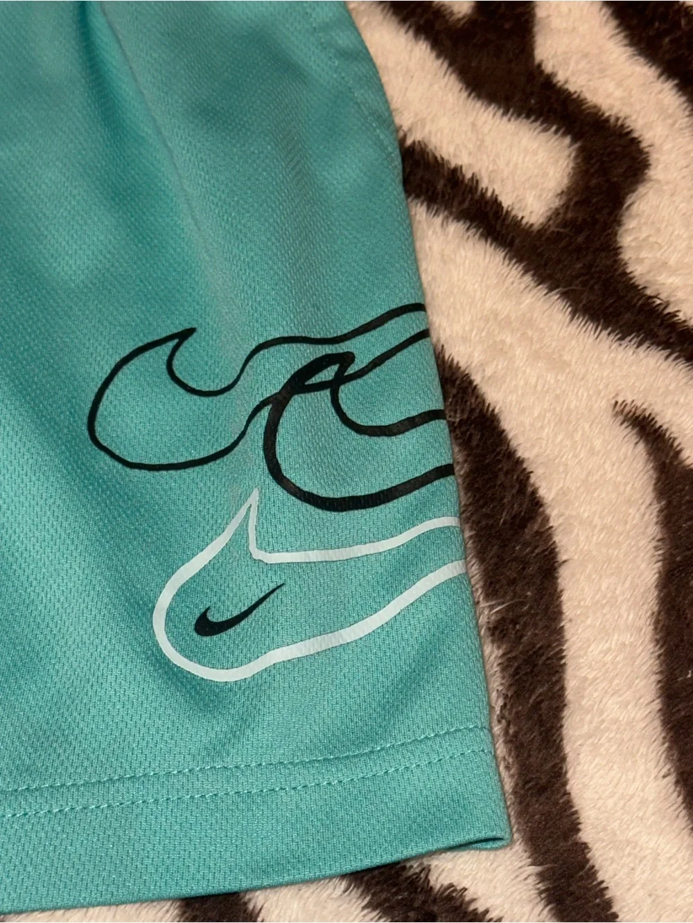 Nike Teal Boys' Athletic Shorts with Swoosh Graphics